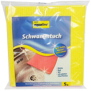 aqualine® Schwammtücher Baumwolle 95 °C waschbar, 5 St. von aqualine®