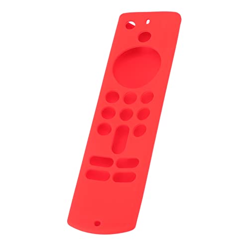 Fernbedienungs -Silikonabdeckung für TV -Stick Slip Silikon Schutzhülle mit Lanyard 3rd Gen Black (Rotes Set) von aqxreight