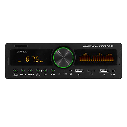 MP3 Audio Player Fernbedienung Unterstützung Sprachsteuerung SWM80A SWM80B DualScreen Bunte Beleuchtung Dekorativ für Auto (Positionierungsmodell) von aqxreight