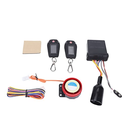 aqxreight Motorrad-Alarmsystem PKE Sensing LCD-Display Multifunktions-Diebstahlsicherung für Offroad-Fahrzeuge ATV (Schwarzes Gehäuse mit Reifendruckkontrollsensor) von aqxreight