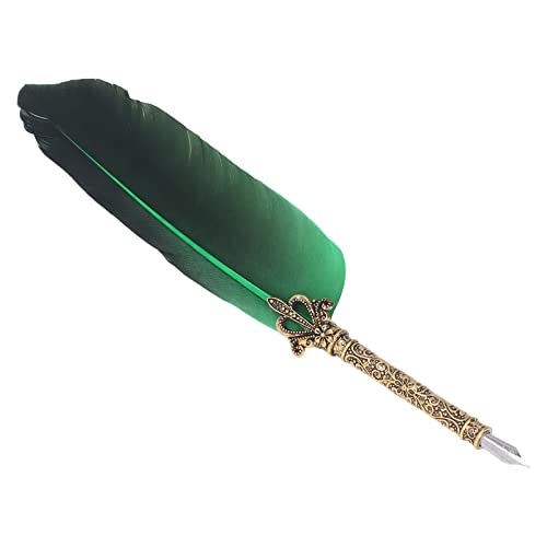 Quill Stift Zinklegierung Hoher Glattes ELEG -Farben Europäischer Riespenstift Zum Schreiben von Grünen Feder Penfeather Pene Penr European Smoothness (GREEN) von aqxreight