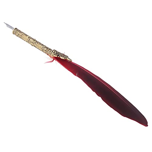 Quill Stift Zinklegierung Hoher Glattes ELEG -Farben Europäischer Riespenstift Zum Schreiben von Grünen Feder Penfeather Pene Penr European Smoothness (Rot) von aqxreight