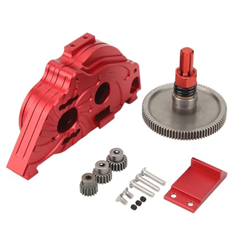 RC -Abdeckung Aluminiumlegierung Getriebekastengehäuse mit Gangrad und Ritzel für Senton Typhon 1/10 RC -Auto Dunkelblau (Rot) von aqxreight