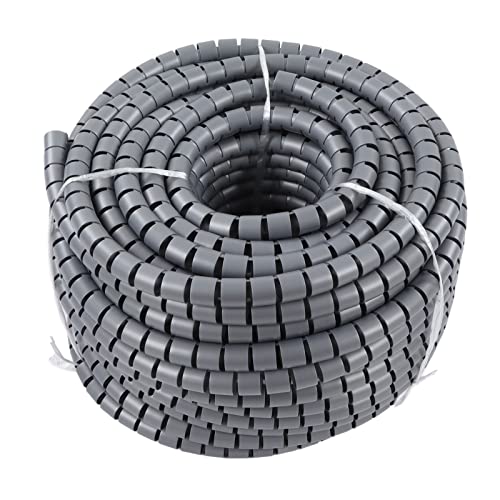 Spiralkabel Wrap PE -Kabelscheide Flexibler Drahtwicklungsrohrhülsenschutz für Geräte 42 Mm / 1,65 Zoll Durchmesser 20 M / 65,62 Fuß (Durchmesser 22 mm, 50 m) von aqxreight
