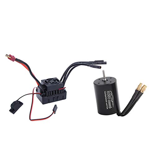 Übertreffen Sie Hobby 3650 Bürstenloser Motor 60A ESC Schwarz Set für 1/10 RC -Auto 3100KV (2300KV) von aqxreight