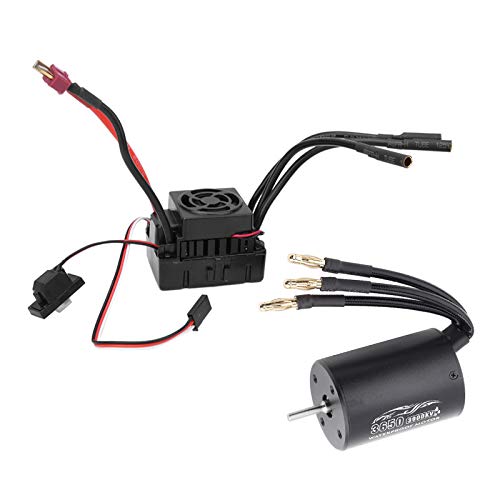 Übertreffen Sie Hobby 3650 Bürstenloser Motor 60A ESC Schwarz Set für 1/10 RC -Auto 3100KV (3900KV) von aqxreight