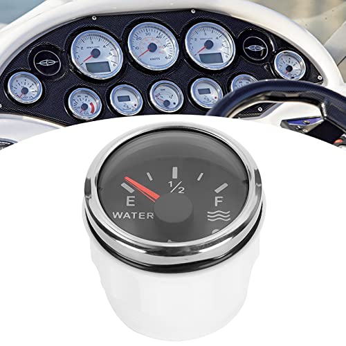 Wassertank-Füllstandsanzeige, 52 Mm/2 Zoll Wasserstandsanzeiger 9‑32 V DC Smart Alarm für Marineboote RV 0‑190 Ohm Europäischer Sensor (Khaki) von aqxreight