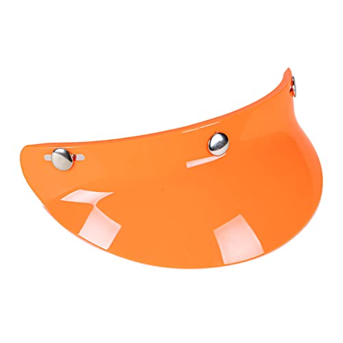 aqxreight 3 Snap-Button-Motorrad-Visor-Objektiv-Flip-Up-Windschild für Offene Gesichts Helme, Anti-UV-& Anti-Fog-Schutz, Verstärktes Polycarbonat (ORANGE) von aqxreight