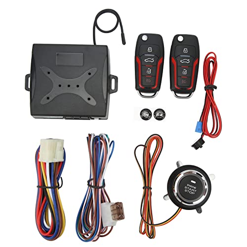 aqxreight Fernbedienungs-Zentralverriegelungs-Kit, Schlüsselloses Zugangssystem für Autos, 12 V, Anti-Diebstahl, EIN-Knopf-Start-Fernverriegelungssystem, Universell für Autos aqxreight Fernbedienungs-Zentralverriegelungs-Kit, Schlüsselloses Zugangssystem für Autos, 12 V, Anti-Diebstahl, EIN-Knopf-Start-Fernverriegelungssystem, Universell für Autos von aqxreight