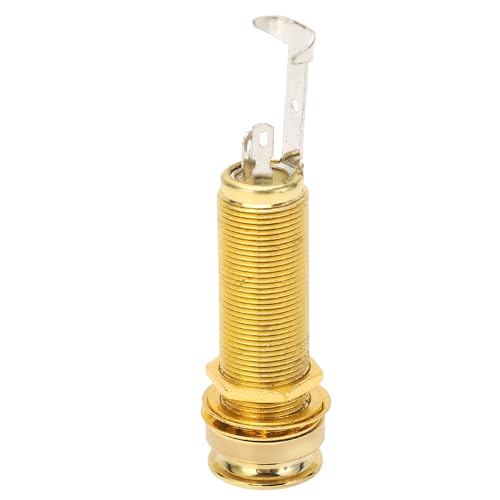 aqxreight Guitar Bass Drum 1/4 Zoll Reduzieren Sie Rausch -Metallzylinder -Ausgangssocket für Elektrikitarren Bässe Ni Farbe (GOLD) von aqxreight
