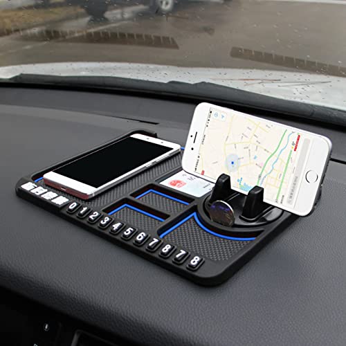 aqxreight Universal Car Nonslip Pad - Multifunktions -Parknummer -Karte und Autotelefonhaltermatte für Dashboard Red Rot (Rot) (Black) (Blue) von aqxreight