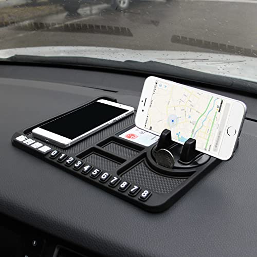 aqxreight Universal Car Nonslip Pad - Multifunktions -Parknummer -Karte und Autotelefonhaltermatte für Dashboard Red Rot (Rot) (Black) von aqxreight