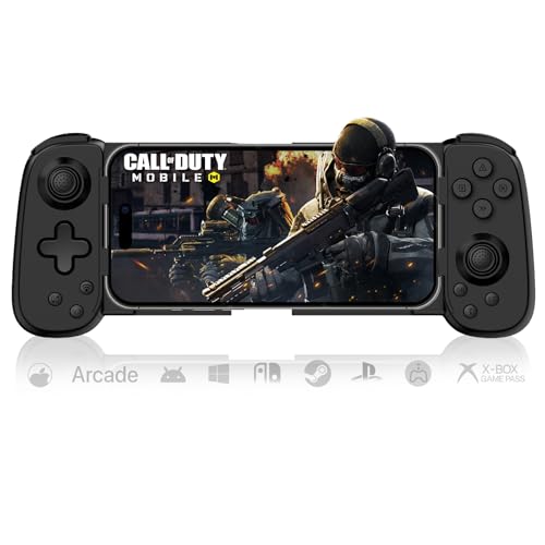 arVin Mobile Gaming Controller für iPhone Android mit Phone CASE Support & Grünem Licht, Wireless Gamepad für iOS/Samsung/Tablet/Switch/PS4/PC, Xbox Cloud Gaming/PS Remote Play/Steam Link spielen von arVin