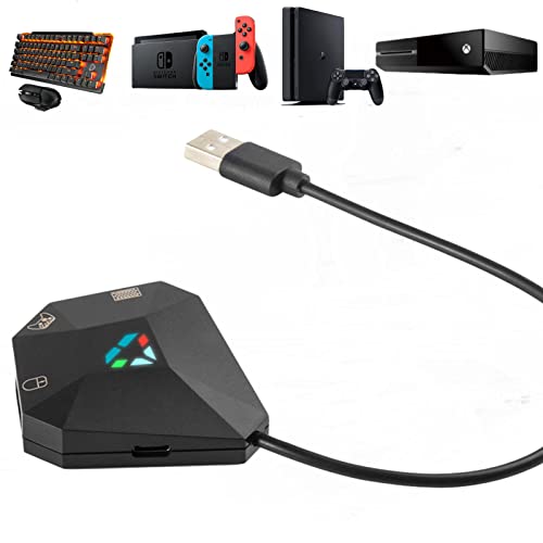 arVin Tastatur und Maus konverter für N-Switch, Kabelgebundener Tastatur- und Mausadapter für PS4/PS3/Xbox360/Xbox One Konsolenserie, Unterstützt Benutzerdefinierte, 1 Typ-C und 3 Micro-USB von arVin