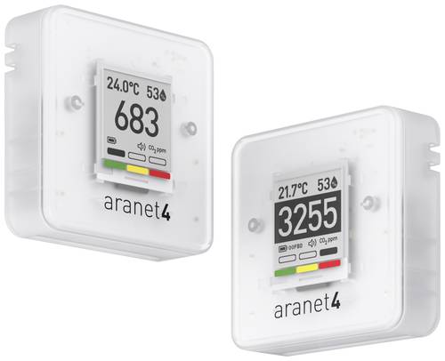 Aranet CO2 Messgerät 0, 0, 0, 600 - 9999, 50, 85, 1100 ppm, °C, %, hPa mit Temperaturmessfunktion von aranet