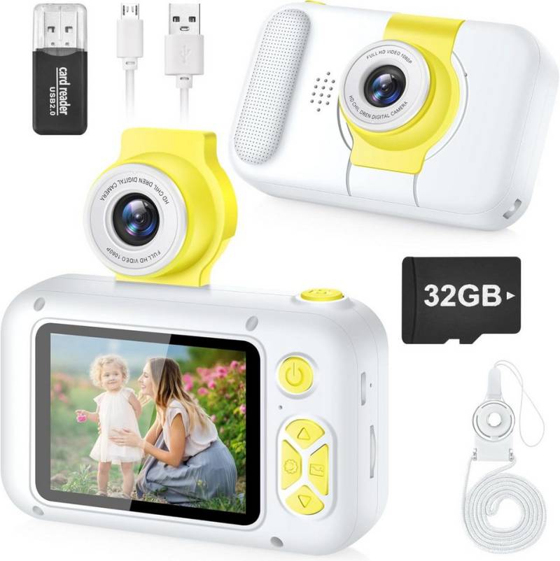 arnssien 180°Flip Objektiv Kinderkamera (Geschenk für Jahre Mädchen und Junge, 2.4 in Display Digitalkamera) von arnssien