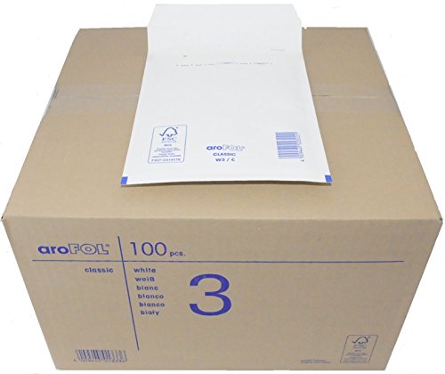 100 Stück aroFOL CLASSIC Luftpolstertaschen Größe 3 / A6 / 17,0 x 22,5 cm / weiß von aroFOL