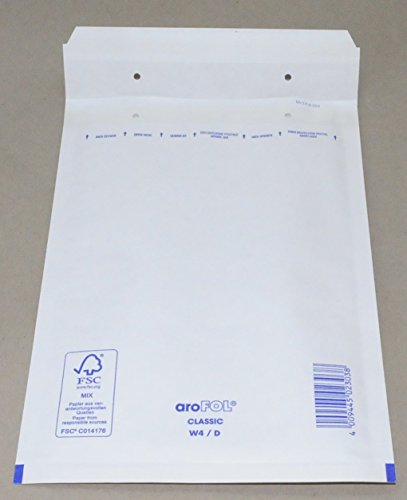 100 Stück aroFOL CLASSIC Luftpolstertaschen Größe 4 / A5 / 18,0 x 26,5 cm / weiß von aroFOL