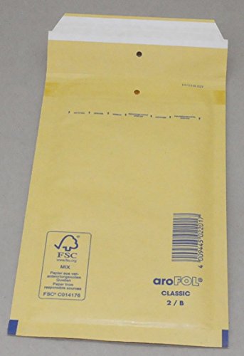 Luftpolstertasche aroFOL® Classic, B/2, ohne Fenster, braun, PG = 200 Stück von aroFOL