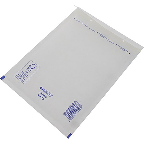 aroFOL 200 Stück Luftpolstertasche Größe D, 200 x 275 mm in Weiß von aroFOL