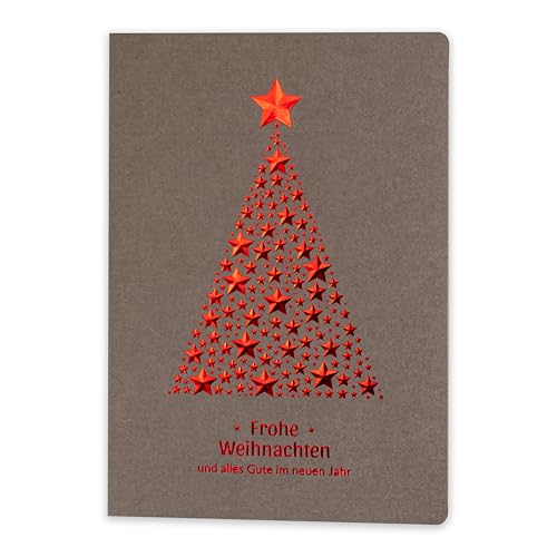 Art Nuvo – EXKLUSIVE WEIHNACHTSKARTEN – SATZ VON 10 GLEICHE KARTEN, 120x170mm, ROTES UND GEPRÄGTES WEIHNACHTSMOTIV – HERGESTELLT AUS SCHMUCKPAPIER MIT EINLAGEN UND UMSCHLÄGEN, Mittel Art Nuvo – EXKLUSIVE WEIHNACHTSKARTEN – SATZ VON 10 GLEICHE KARTEN, 120x170mm, ROTES UND GEPRÄGTES WEIHNACHTSMOTIV – HERGESTELLT AUS SCHMUCKPAPIER MIT EINLAGEN UND UMSCHLÄGEN, Mittel von art nuvo