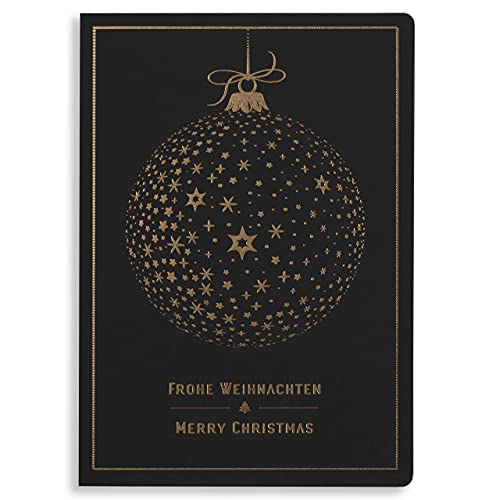 Art Nuvo – EXKLUSIVE WEIHNACHTSKARTEN – SATZ VON 10 GLEICHEN KARTEN, 120x170mm, VERGOLDETE UND GEPRÄGTE WEIHNACHTSMOTIVE – HERGESTELLT AUS SCHMUCKPAPIER MIT EINLAGEN UND UMSCHLÄGEN von art nuvo