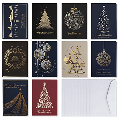 Art Nuvo Weihnachtskarten mit Umschlägen und Einlagen – Set von 10 exclusiven Weihnachtskarten von art nuvo