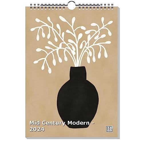 artboxONE Kalender 2024 Mid Century Modern Wandkalender A4 2024 Abstrakt von artboxONE