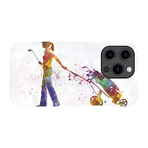 artboxONE Premium-Case Handyhülle für Apple iPhone 13 Pro Female Golf Player-b von Paul Rommer von artboxONE