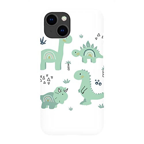 artboxONE Premium-Case Handyhülle für Apple iPhone 14 "Dinosaurier mit Pflanzen von BAINAI von artboxONE