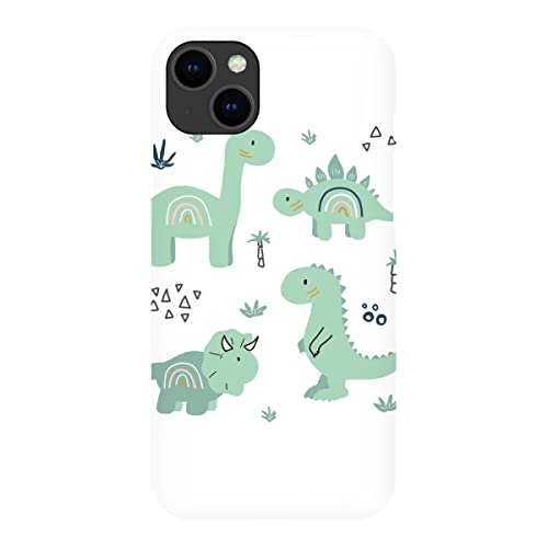 artboxONE Premium-Case Handyhülle für Apple iPhone 14 Plus Dinosaurier mit Pflanzen von BAINAI von artboxONE