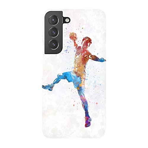 artboxONE Premium-Case Handyhülle für Samsung Galaxy S22 Handball Player in Watercolor-l von Paul Rommer von artboxONE