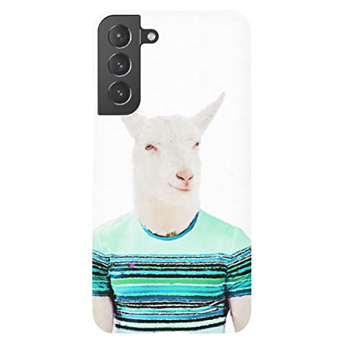 artboxONE Premium-Case Handyhülle für Samsung Galaxy S22 Plus Funny Goat in Mint Green Shirt von DarkMaskedCats von artboxONE