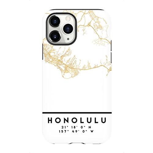 artboxONE Tough-Case Handyhülle für Apple iPhone 11 Pro Honolulu Hawaii Street MAP Art von Emiliano Deificus von artboxONE