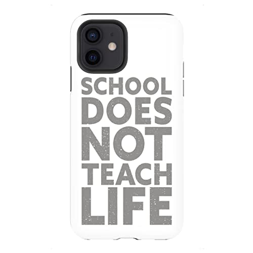 artboxONE Tough-Case Handyhülle für Apple iPhone 12 "School Doesn't Teach Life, Grey von Wundertüte von artboxONE