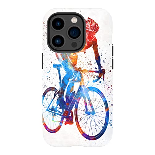 artboxONE Tough-Case Handyhülle für Apple iPhone 14 Pro Woman Triathlon Cycling-f von Paul Rommer von artboxONE