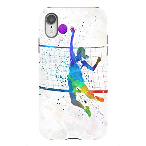 artboxONE Tough-Case Handyhülle für Apple iPhone XR Watercolor Volleyball Player-i von Paul Rommer von artboxONE
