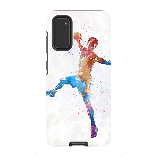 artboxONE Tough-Case Handyhülle für Samsung Galaxy S20 Handball Player in Watercolor-l von Paul Rommer von artboxONE