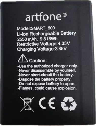 artfone 2550mAh Hochkapazitäts-Li-Ion-Akku für das SMART_500 Senioren-Smartphone | Langlebiger, einfach zu installierender und sicherer Ersatzakku mit verbesserter Leistung und Haltbarkeit artfone 2550mAh Hochkapazitäts-Li-Ion-Akku für das SMART_500 Senioren-Smartphone | Langlebiger, einfach zu installierender und sicherer Ersatzakku mit verbesserter Leistung und Haltbarkeit von artfone