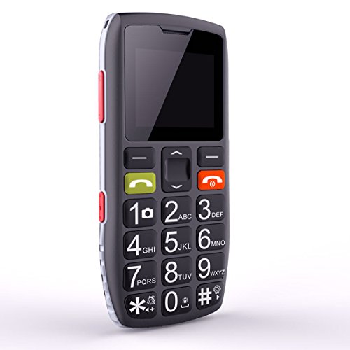 artfone C1 Seniorenhandy ohne Vertrag, 2G GSM Mobiltelefon mit SOS Notruffunktion, Großen Tasten Handy für Senioren, Taschenlampe, FM Radio, Kamera, 1400mAh Akku, Schwarz von artfone