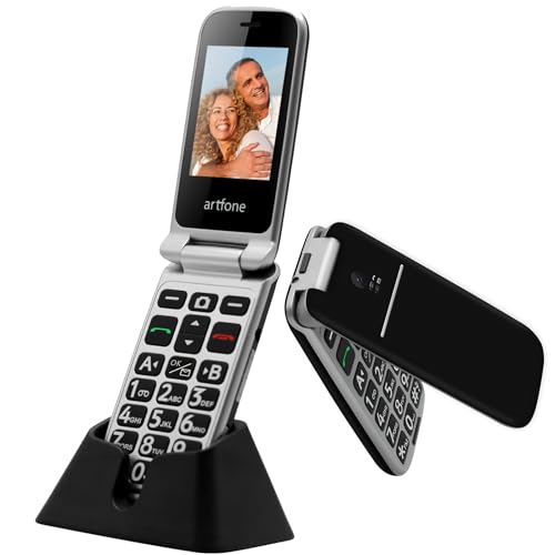 artfone Klapphandy Seniorenhandy ohne Vertrag | 4G LTE Großen Tasten Handy | Mobiltelefon SOS Notruffunktion | RentnerHandy mit Ladestation | 2.4 Zoll Farbdisplay Handy für Senioren | 1300mAh von artfone