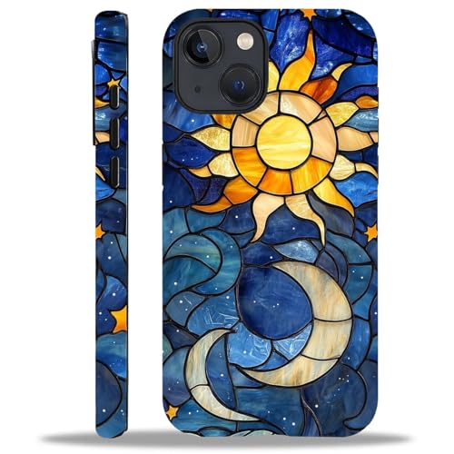 artslion Aesthetic Hülle für iPhone 15 mit Muster, Stoßfest & Kratzfest Anti-Rutsch Schutzhülle Glasmalerei-Sonne-Mond Design artslion Aesthetic Hülle für iPhone 15 mit Muster, Stoßfest & Kratzfest Anti-Rutsch Schutzhülle Glasmalerei-Sonne-Mond Design von artslion