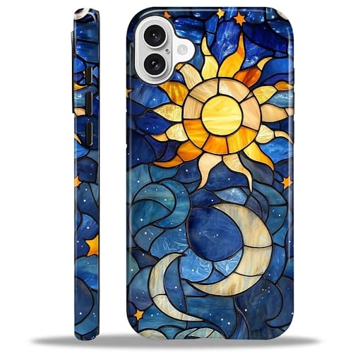 artslion Aesthetic Hülle für iPhone 16 mit Muster, Stoßfest & Kratzfest Anti-Rutsch Schutzhülle Glasmalerei-Sonne-Mond Design artslion Aesthetic Hülle für iPhone 16 mit Muster, Stoßfest & Kratzfest Anti-Rutsch Schutzhülle Glasmalerei-Sonne-Mond Design von artslion
