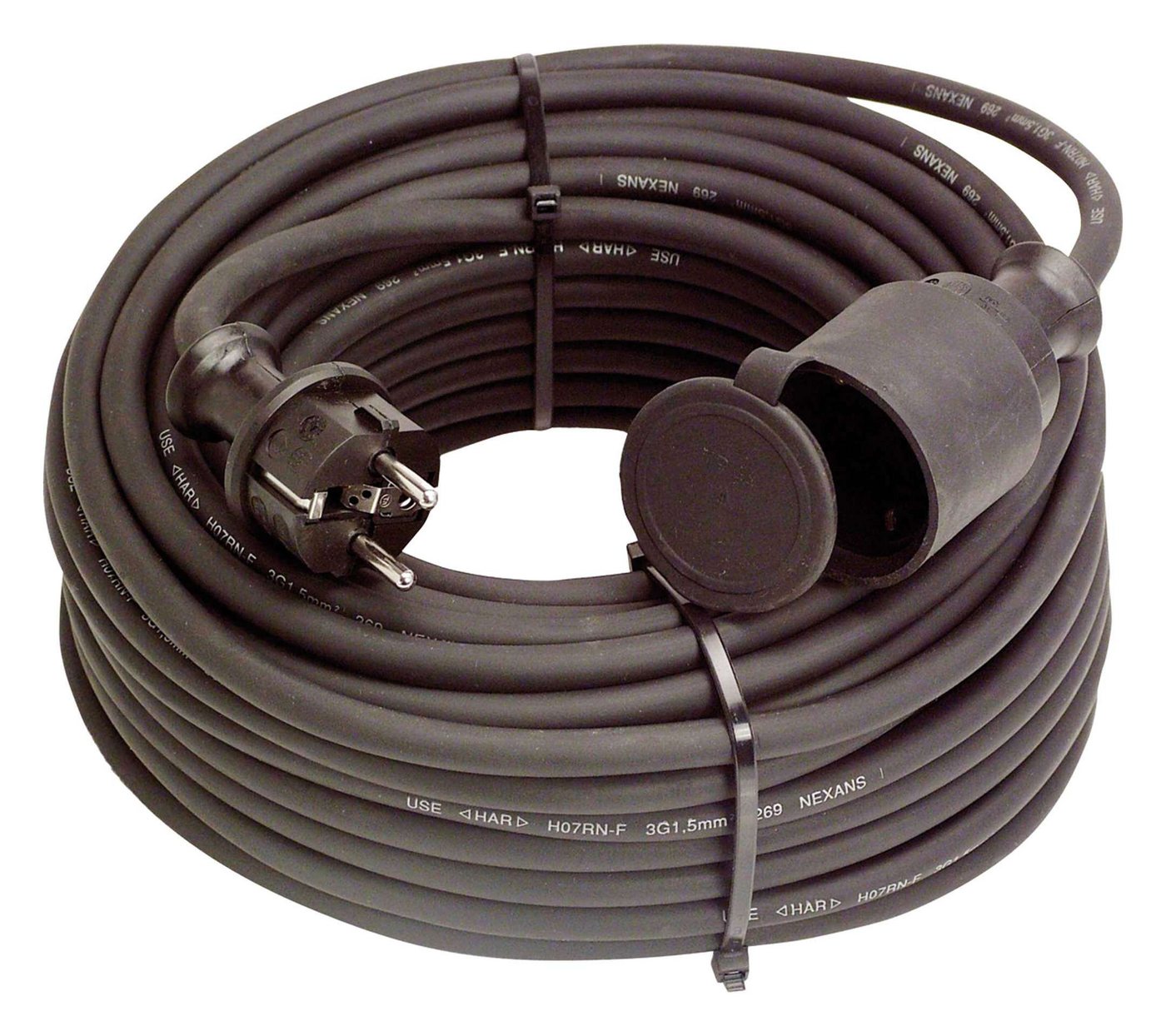 as - Schwabe Verlängerungskabel, (2500 cm), Gummi-Verlängerung H07RN-F 3G1,5 schwarz von as - Schwabe