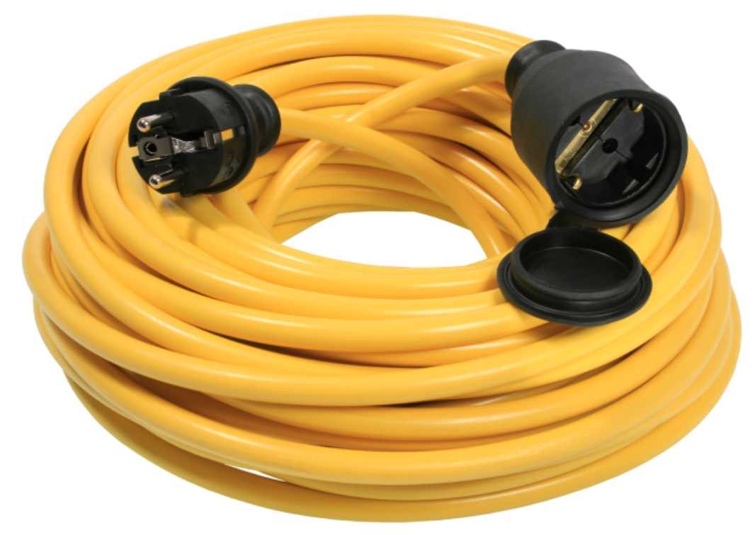 as - Schwabe Verlängerungsleitung Kabel Gelb Schuko IP44 Verlängerungskabel, Typ F (Schuko), Typ F (Schuko) (5000 cm), für den ständigen Einsatz im Außenbereich von as - Schwabe