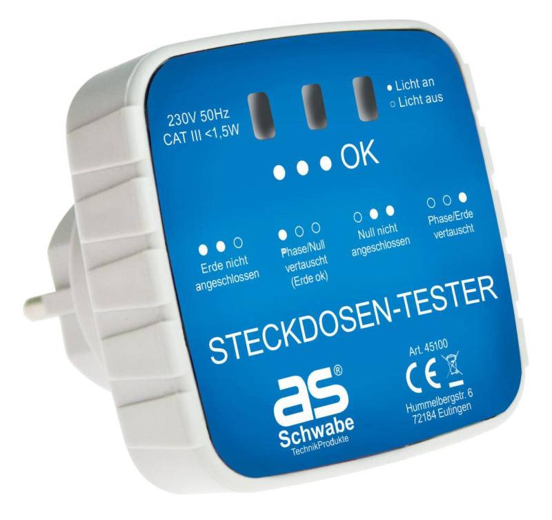 as-Schwabe Steckdosentester weiß von as-Schwabe