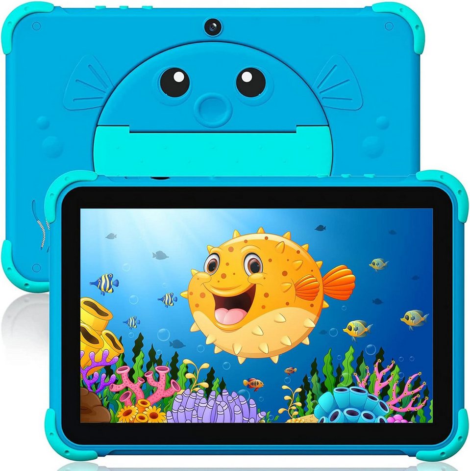 ascrecem für Kinder ab 3-14 Jahre Kleinkind mit kindersicherer Hülle Tablet (10", 32 GB, Andriod 11, mit WiFi Doppelkamera IPS Display Quad Core) von ascrecem