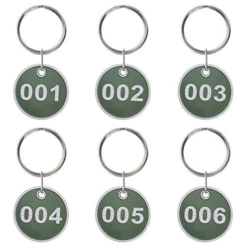 Schlüsselanhänger,20 Stück Nummer Schlüssel Anhänger mit Metaller schlüsselring ,Nummeriert ID Nummer Tags 30 mm Durchmesser,Zahlen 1-20 Grün von aspire