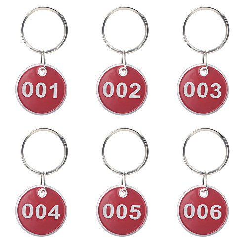 Schlüsselanhänger,20 Stück Nummer Schlüssel Anhänger mit Metaller schlüsselring ,Nummeriert ID Nummer Tags 30 mm Durchmesser,Zahlen 1-20 Rot von aspire
