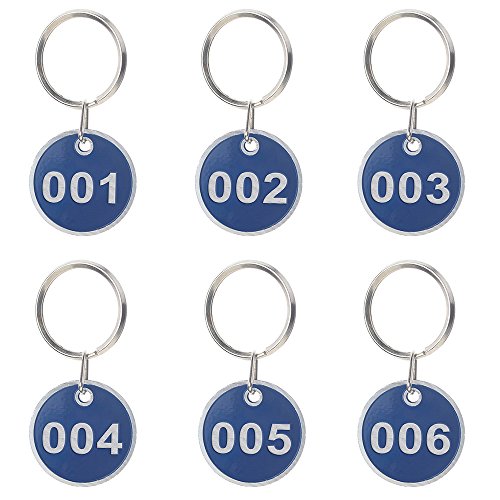 aspire Schlüsselanhänger,200 Stück Nummer Schlüssel Anhänger mit Metaller schlüsselring,Nummeriert ID Nummer Tags 30 mm Durchmesser,Zahlen 1-200 Blau von aspire